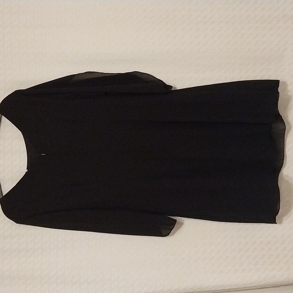 NWT Grace Karin black dress w/sheer overlay & 3/4 slit sleeves size L - Picture 7 of 9